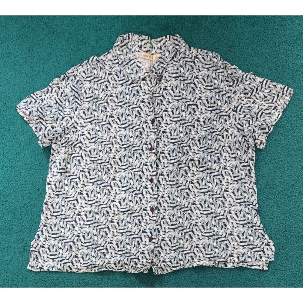 Linden Hill Women's Top Tunic Blouse Shirt Size XL Button Up Floral